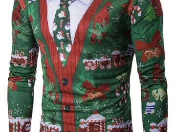 Men's Christmas Graphic Long Sleeve T-Shirt for $13 + free shipping