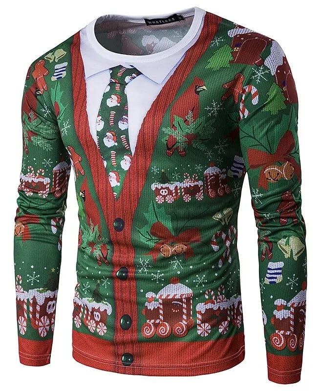 Men's Christmas Graphic Long Sleeve T-Shirt for $13 + free shipping