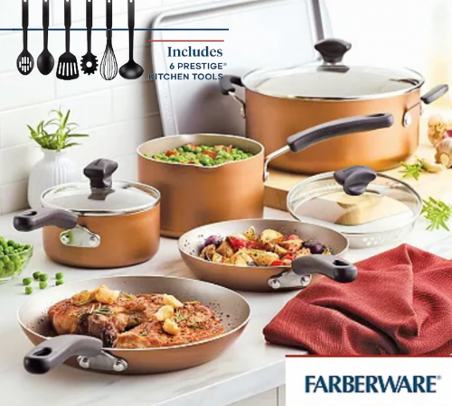 Kohl’s Cyber Monday! Farberware Cookstart 15-Piece DiamondMax Nonstick Cookware Set $35.39 After Codes + Kohl’s Cash (Reg. $120) + Free Shipping – 6 Colors