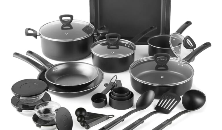 Cooks 30-Piece Aluminum Non-Stick Cookware Set for $50 + free shipping