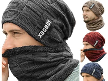 Men's Beanie Hat and Scarf Set for $7 + $4 s&h