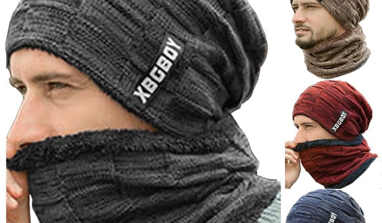 Men's Beanie Hat and Scarf Set for $7 + $4 s&h