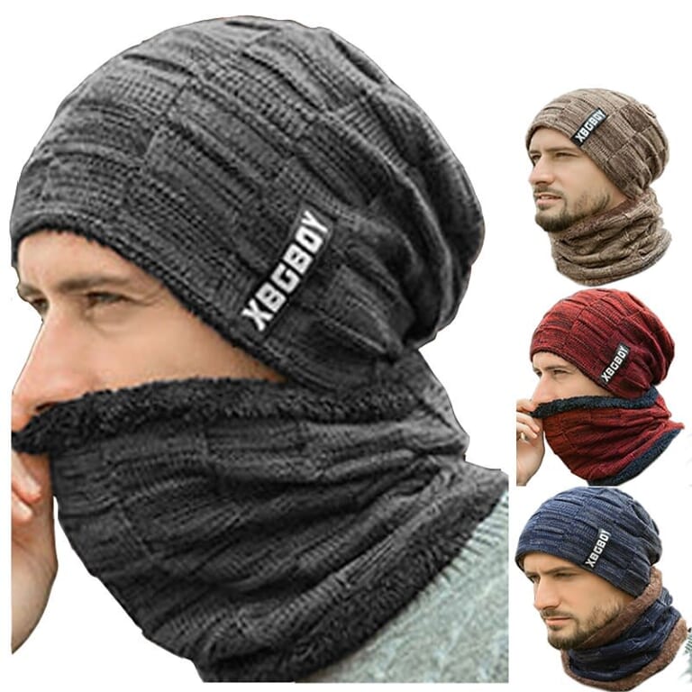 Men's Beanie Hat and Scarf Set for $7 + $4 s&h