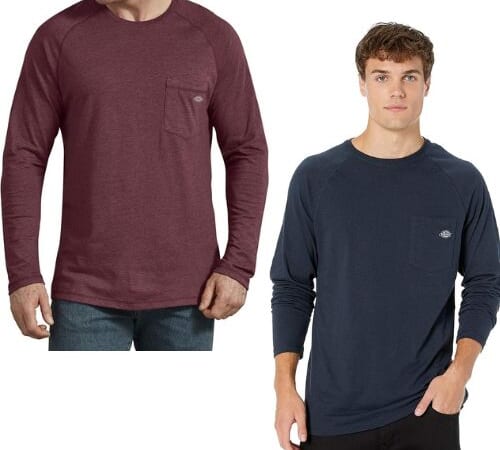 Amazon Cyber Monday! Dickies Men’s Temp-Iq Performance Cooling Long Sleeve T-Shirt $12 (Reg. $25) – Burgundy Heather or Dark Navy, S-3XL