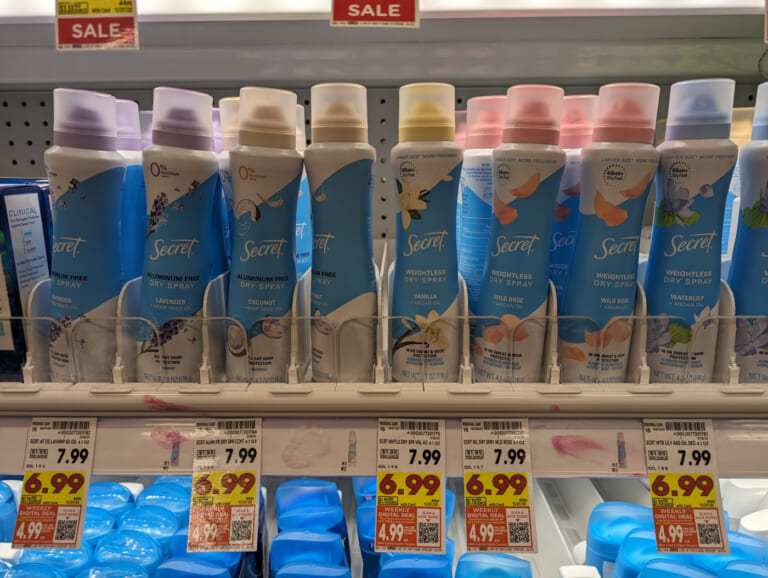 Secret Dry Spray Just $4.99 At Kroger