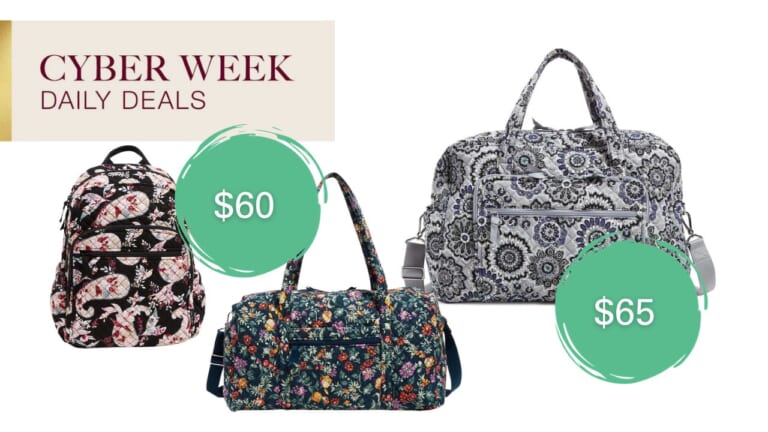 Vera Bradley | $60 Travel Duffel & Campus Backpack, $65 Weekender