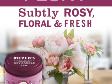 Amazon Cyber Monday! Mrs. Meyer’s Scented Soy Tin Candle, Peony Scent as low as $2.54 when you buy 4 (Reg. $5) + Free Shipping – 12-Hour Burn Time