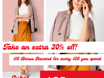 JCPenney’s Cyber Monday Savings: Take an extra 30% off with code + $10 Bonus Reward for every $50 you spend through 11/28!