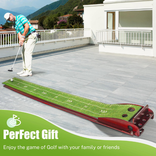 Level up your golf skills with Golf Putting Green Mat with Auto Ball Return for just $64.99 Shipped Free (Reg. $129.99)