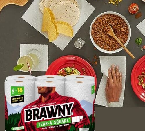 Amazon Cyber Monday! Brawny 6 Triple Rolls Tear-A-Square 2-Ply Paper Towels as low as $13.23 Shipped Free (Reg. $19.49) – $2.21/Roll, 6 Triple Rolls = 18 Regular Rolls