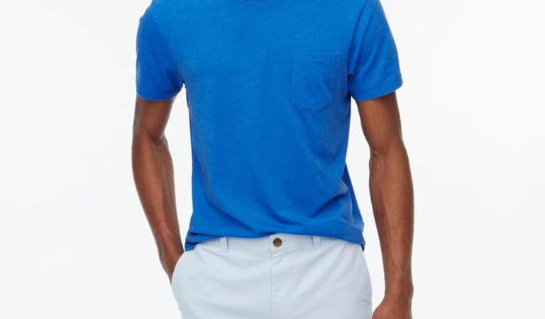 J. Crew Factory Men's Heathered Washed Hersey Pocket T-Shirt for $5 + free shipping