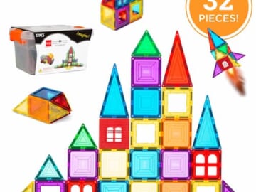 Best Choice Products 32-Piece Kids Magnetic Tiles Set