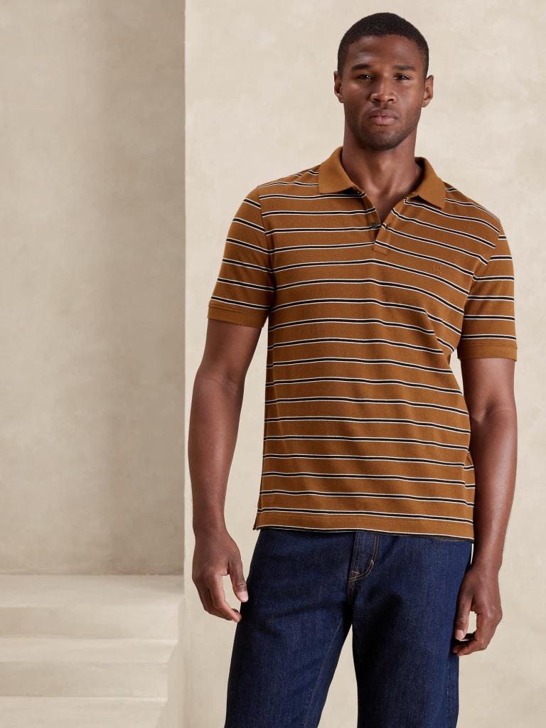 Banana Republic Factory Men's Slim Monogram Pique Polo for $12 in cart + free shipping