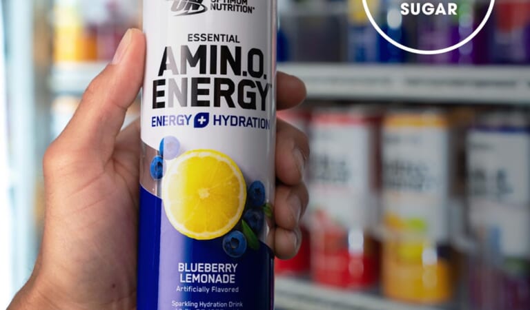 Optimum Nutrition Amino Energy Sparkling Drink, Blueberry Lemonade, 12-Pack as low as $11.93 After Coupon (Reg. $19.88) + Free Shipping – $0.99/12-Oz Can, ZERO Sugar, LOW Calorie