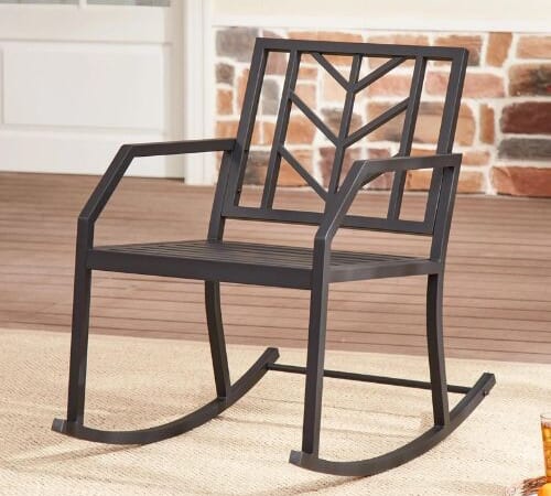 Mainstays Evry Bell Outdoor Metal Rocking Black Chair $49 Shipped Free (Reg. $100)