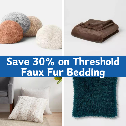 Today Only! Save 30% on Threshold Faux Fur Bedding from $21 (Reg. $30+)