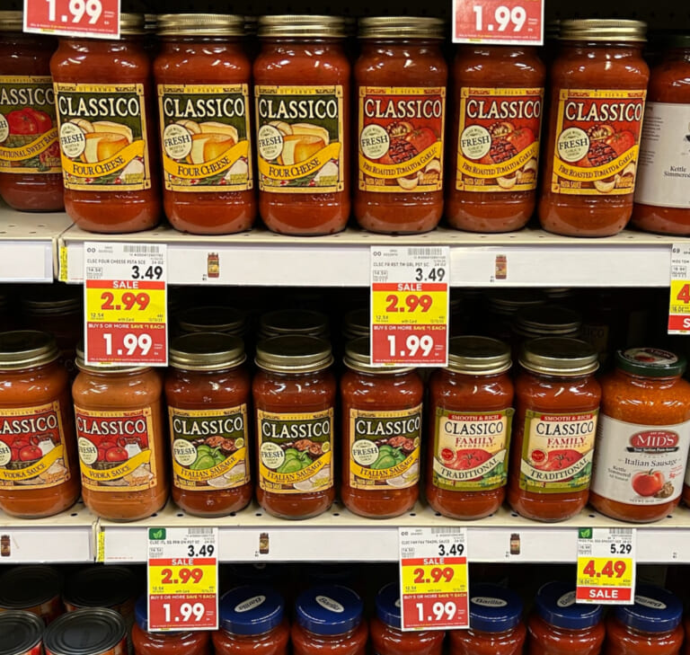 Classico Pasta Sauce As Low As $1.44 Per Jar At Kroger