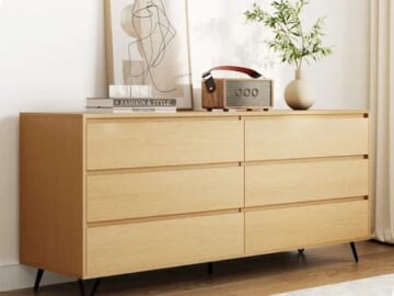 Émilie 63" Modern 6-Drawer Double Low Dresser With Metal Legs