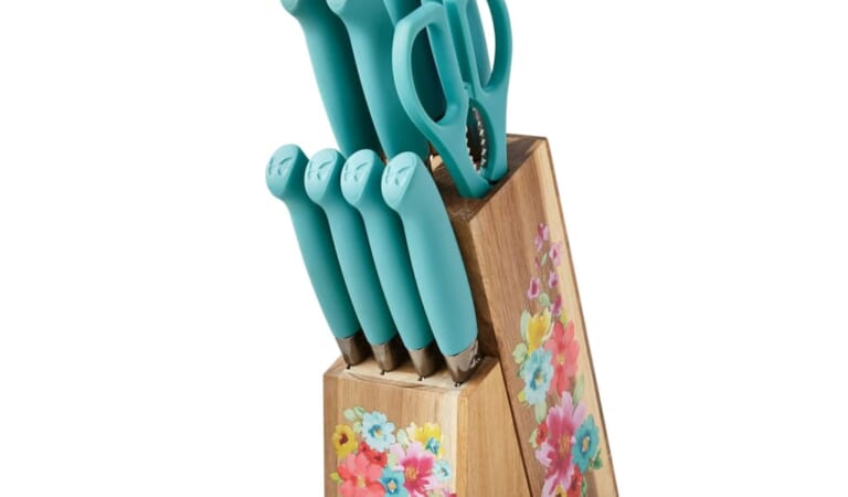 The Pioneer Woman Breezy Blossoms 11-Piece Knife Block Set for $25 + free shipping w/ $35