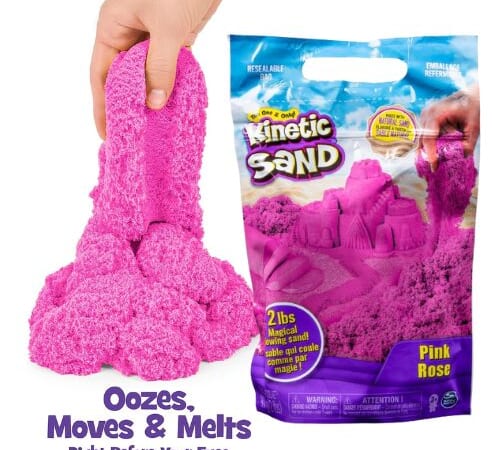 Kinetic Sand Pink Play Sand, Moldable Sensory Toys, 2lb. Resealable Bag $5.49 (Reg. $11) – Lowest price in 30 days, Holiday & Christmas Gifts for Kids