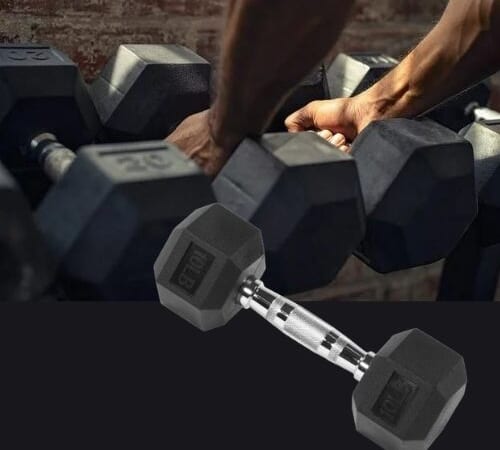 BalanceFrom Rubber Encased Hex Dumbbell, 10LBs, Single $9.98 (Reg. $24.99)