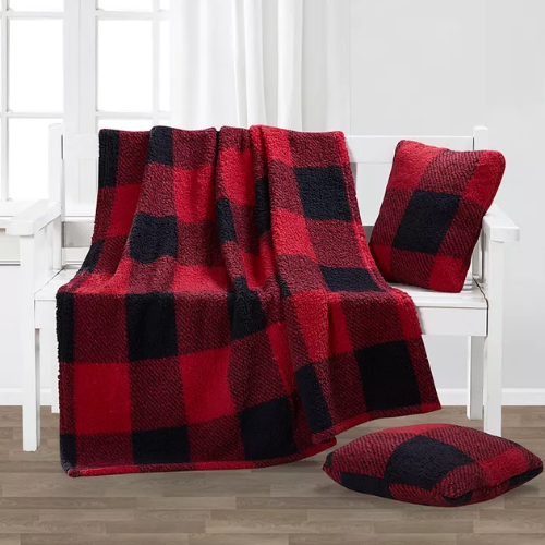 Artemis 3-Piece Holiday Decorative Pillows & Throw Set $14 After Code (Reg. $40) – Red or Neutral