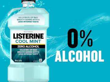 Listerine Zero Alcohol Cool Mint Mouthwash, 1-Liter as low as $4.68 when you buy 4 (Reg. $9.37) + Free Shipping