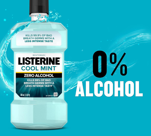 Listerine Zero Alcohol Cool Mint Mouthwash, 1-Liter as low as $4.68 when you buy 4 (Reg. $9.37) + Free Shipping