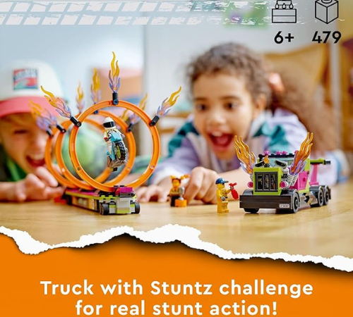 LEGO City Stuntz Stunt Truck & Ring of Fire Challenge w/ Flywheel-Powered Motorcycle Toy & Minifigures $42 Shipped Free (Reg. $60)