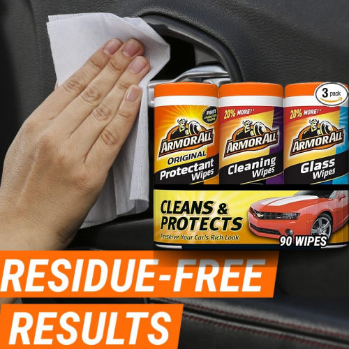 Armor All Car Wipes Multi-Pack, 3-Pack as low as $10.90 Shipped Free (Reg. $19.29) – $3.63/ Canister or $0.12/Wipe, Protectant + Cleaning + Glass Wipes