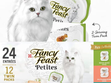 Purina Fancy Feast Gourmet Wet Cat Food Variety Twin Packs, 12 Count as low as $7.88 After Coupon (Reg. $13.13) + Free Shipping – 24 Servings, $0.66/ Tub or $0.33/Serving