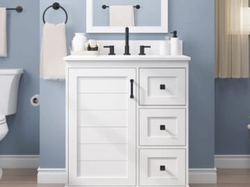allen + roth Rigsby 30" Undermount Single Sink Bathroom Vanity w/ Engineered Marble Top for $449 + free shipping