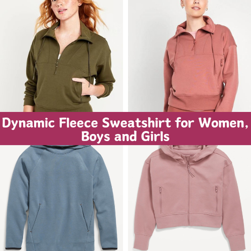 This Week Only! Dynamic Fleece Sweatshirt for Women, Boys and Girls from $22 (Reg. $34.99+) – thru 12/12!