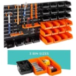 Wall Mounted Storage Rack & Tool Organizer, 44-Piece $29.99 + Free Shipping, w/ 28 Storage Bins, 14 Accessories, Great Gift for Dad