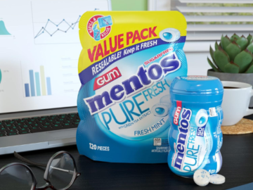 Mentos 120-Count Pure Fresh Sugar-Free Fresh Mint Chewing Gum as low as $3.19 when you buy 4 (Reg. $7.10) + Free Shipping – 3¢/Gum – LOWEST PRICE