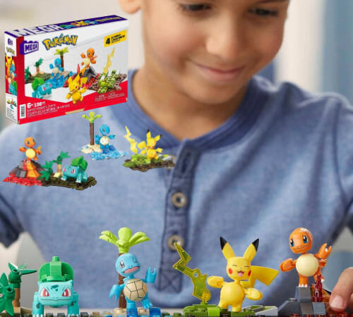 MEGA Pokémon Kanto Region Team Action Figure 130-Piece Building Set $14.69 After Coupon (Reg. $22) – 4 Poseable Characters