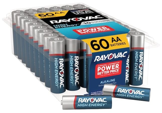 Rayovac High Energy Alkaline AA Batteries 60-Pack for $18 + pickup