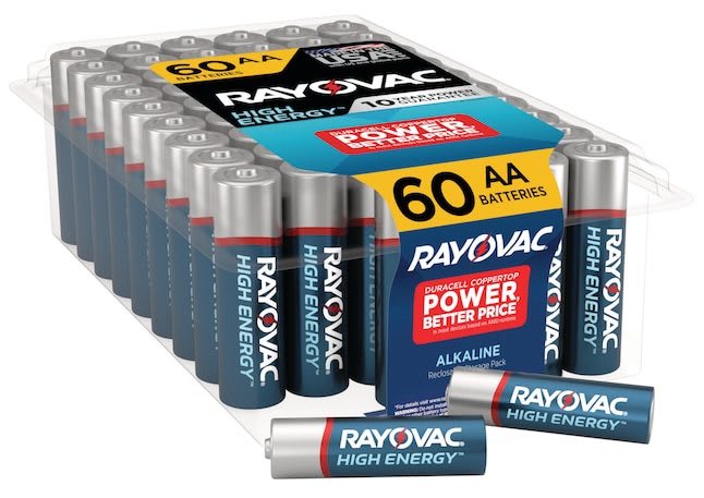 Rayovac High Energy Alkaline AA Batteries 60-Pack for $18 + pickup