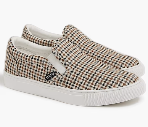 J.Crew Factory Women's Plaid slip-on sneakers 