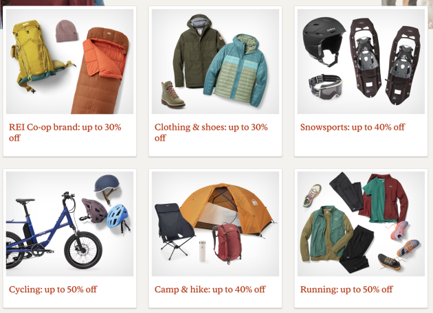 REI Gear Up, Get Out Sale | Up to 50% off outdoor gear, clothing, gifts, running shoes, and more!