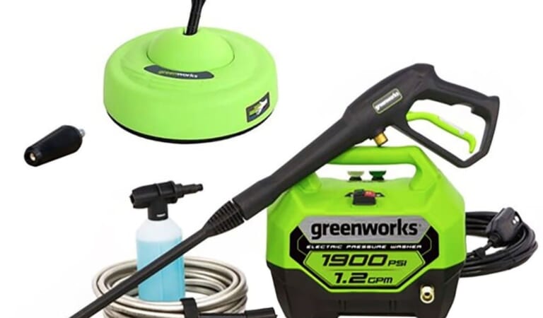 Greenworks 1900 PSI 1.2 GPM Electric Pressure Washer Combo Kit for $100 + free shipping