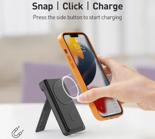 MAG-X 5000mAh Magnetic Wireless Power Bank with Stand $13.19 (Reg. $33) – for iPhone 12 & up