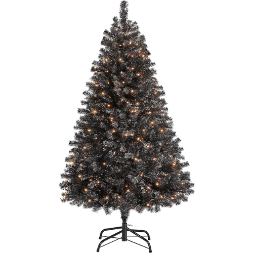 Bring an enchanting glow to your space with Yaheetech 4.5ft Pre-lit Black Spruce Artificial Hinged Christmas Pine Tree for just $31.99 After Coupon (Reg. $44.99)