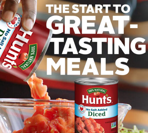 Hunt’s Diced No Salt Added Tomatoes, 28-Oz as low as $1.29 Shipped Free (Reg. $3.55)