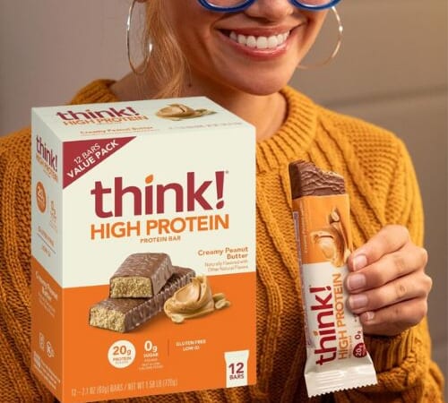 think! High Protein Bars, 12-Count (Creamy Peanut Butter or Brownie Crunch) as low as $10.44 After Coupon (Reg. $26.20) + Free Shipping – 87¢/Bar