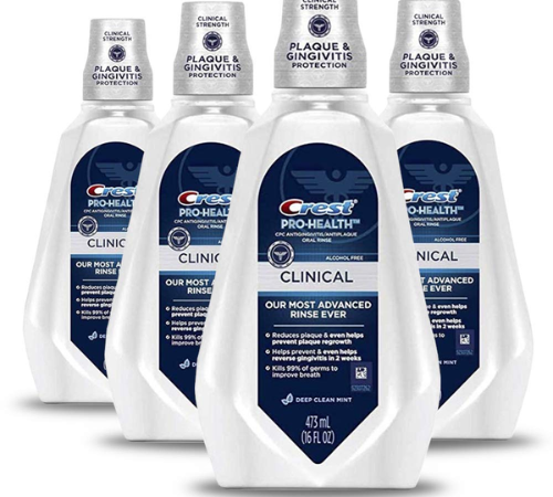 Crest 4-Pack Pro-Health Clinical Alcohol-Free Mouthwash as low as $10.38 After Coupon (Reg. $28) + Free Shipping – $2.60/16 Oz Bottle