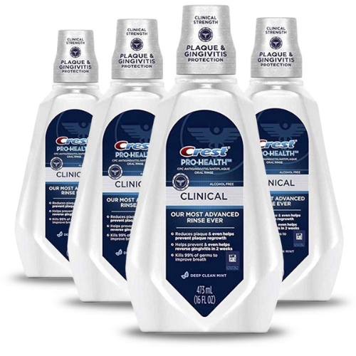 Crest 4-Pack Pro-Health Clinical Alcohol-Free Mouthwash as low as $10.38 After Coupon (Reg. $28) + Free Shipping – $2.60/16 Oz Bottle