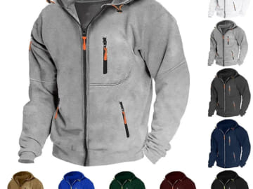 Koulb Men's Full Zip Hoodie for $15 + $6 s&h