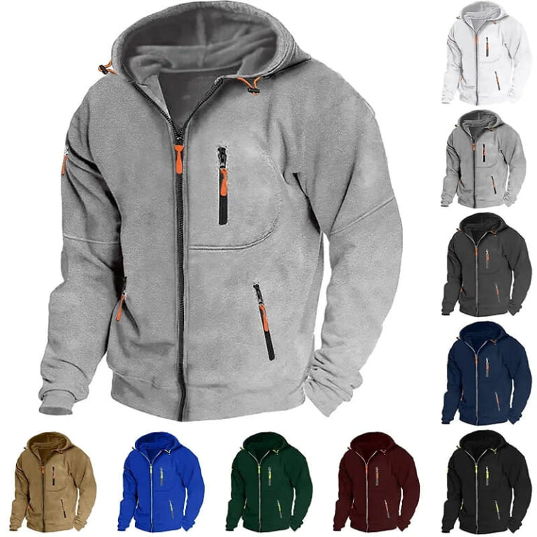 Koulb Men's Full Zip Hoodie for $15 + $6 s&h