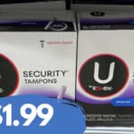 $1.99 U by Kotex Tampons at Publix